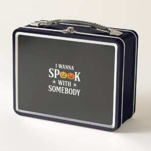 Halloween Spook Somebody Pumpkin Spider SVG Metal Lunch Box