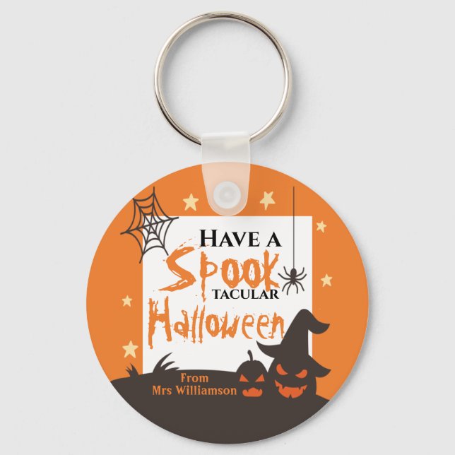 Halloween Spook-Tacular Orange Key Ring (Front)