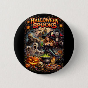 Halloween Spooks 6 Cm Round Badge