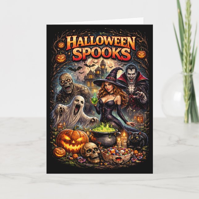 Halloween Spooks Holiday Card (Front)