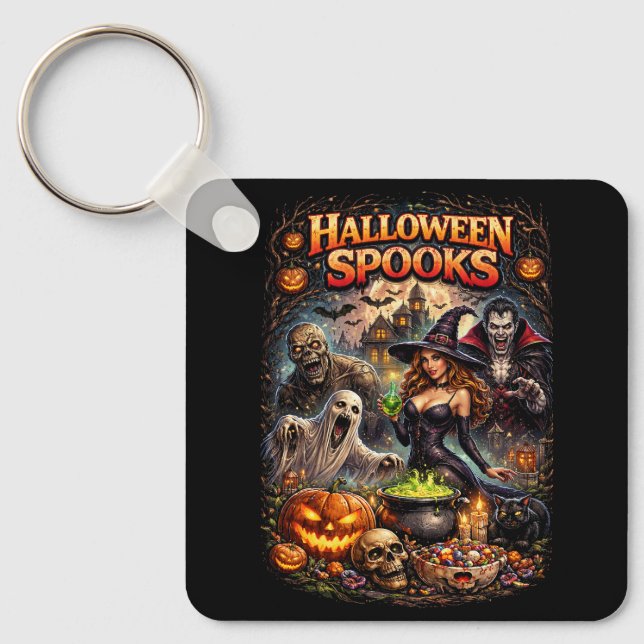 Halloween Spooks Key Ring (Front)