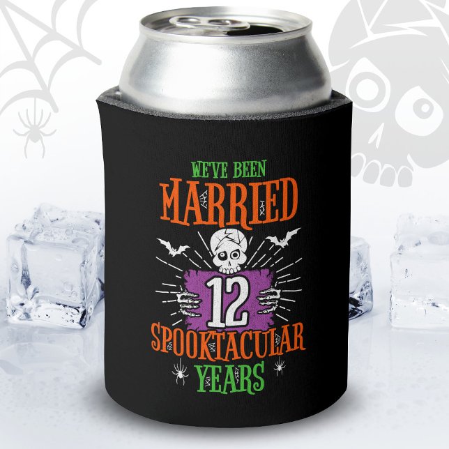 Halloween Spooktacular 12th Wedding Anniversary Can Cooler (Creator Uploaded)