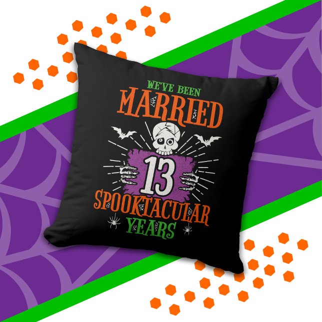 Halloween Spooktacular 13th Wedding Anniversary Cushion (Creator Uploaded)