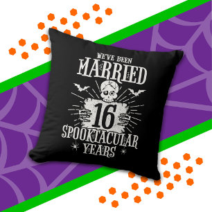 Halloween Spooktacular 16th Wedding Anniversary Cushion