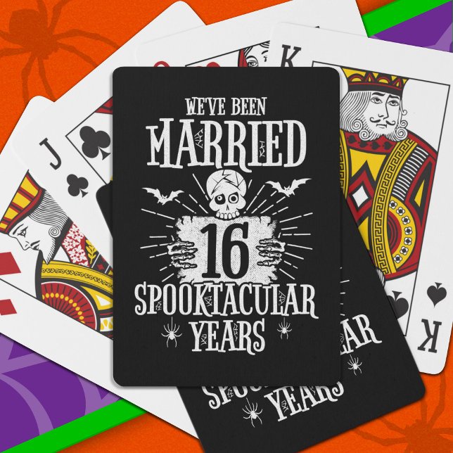 Halloween Spooktacular 16th Wedding Anniversary Playing Cards (Creator Uploaded)