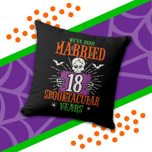 Halloween Spooktacular 18th Wedding Anniversary Cushion