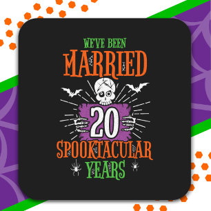 Halloween Spooktacular 20th Wedding Anniversary Square Sticker