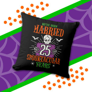 Halloween Spooktacular 25th Wedding Anniversary Cushion
