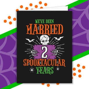 Halloween Spooktacular 2nd Wedding Anniversary Card