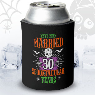 Halloween Spooktacular 30th Wedding Anniversary Can Cooler