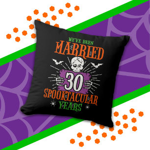 Halloween Spooktacular 30th Wedding Anniversary Cushion