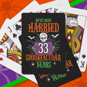 Halloween Spooktacular 33rd Wedding Anniversary Playing Cards