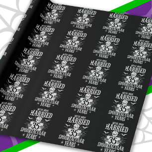 Halloween Spooktacular 35th Wedding Anniversary Wrapping Paper
