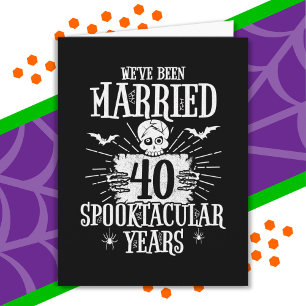 Halloween Spooktacular 40th Wedding Anniversary Card