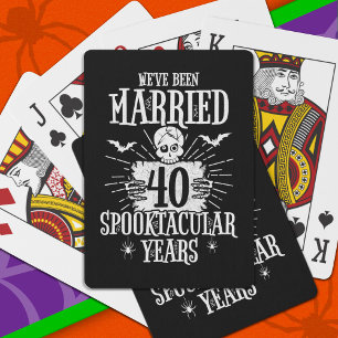 Halloween Spooktacular 40th Wedding Anniversary Playing Cards