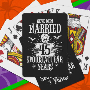 Halloween Spooktacular 45th Wedding Anniversary Playing Cards
