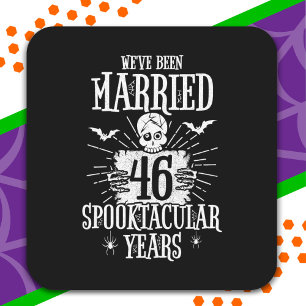 Halloween Spooktacular 46th Wedding Anniversary Square Sticker