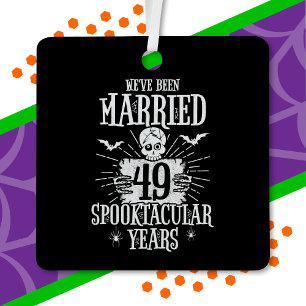 Halloween Spooktacular 49th Wedding Anniversary Metal Tree Decoration