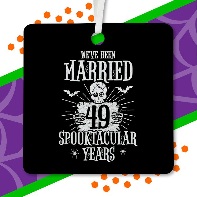 Halloween Spooktacular 49th Wedding Anniversary Metal Tree Decoration (Creator Uploaded)