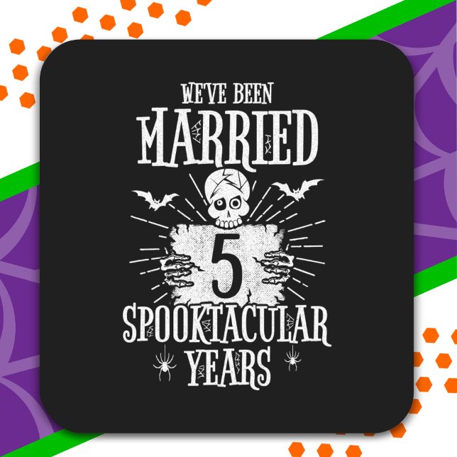 Halloween Spooktacular 5th Wedding Anniversary Square Sticker (Creator Uploaded)