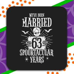 Halloween Spooktacular 63rd Wedding Anniversary Square Sticker