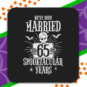 Halloween Spooktacular 65th Wedding Anniversary Square Sticker