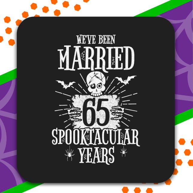 Halloween Spooktacular 65th Wedding Anniversary Square Sticker (Creator Uploaded)