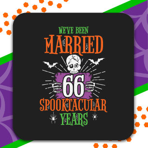 Halloween Spooktacular 66th Wedding Anniversary Square Sticker