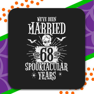 Halloween Spooktacular 68th Wedding Anniversary Square Sticker