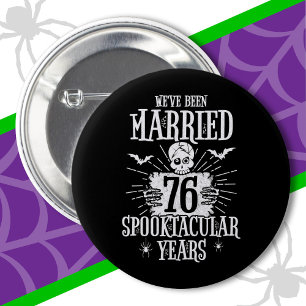 Halloween Spooktacular 76th Wedding Anniversary 6 Cm Round Badge
