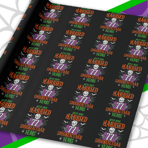 Halloween Spooktacular 77th Wedding Anniversary Wrapping Paper