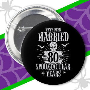Halloween Spooktacular 80th Wedding Anniversary 6 Cm Round Badge