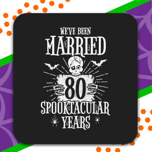 Halloween Spooktacular 80th Wedding Anniversary Square Sticker