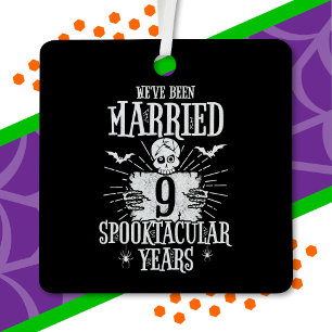 Halloween Spooktacular 9th Wedding Anniversary Metal Tree Decoration