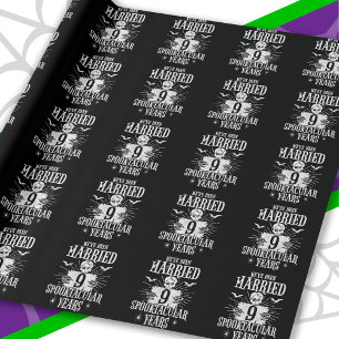 Halloween Spooktacular 9th Wedding Anniversary Wrapping Paper