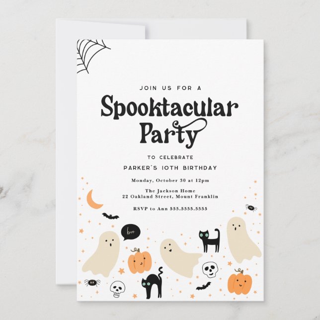 Halloween Spooktacular Birthday Invitation  (Front)