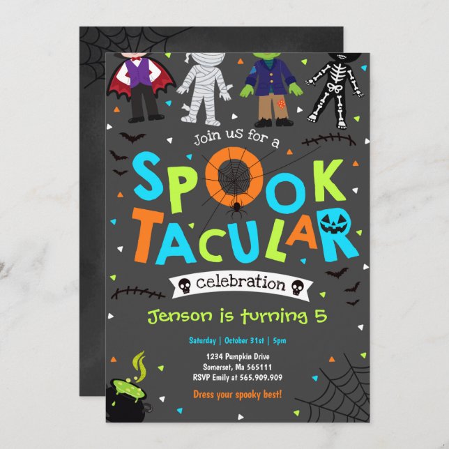 Halloween Spooktacular Birthday Invitation (Front/Back)