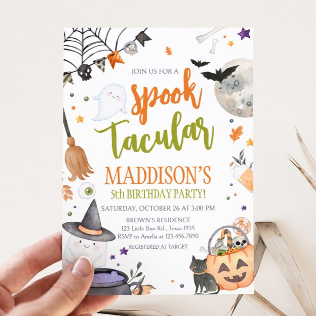 Halloween Spooktacular Birthday Party Invitation (Spooktacular Halloween Birthday Party Invitation)