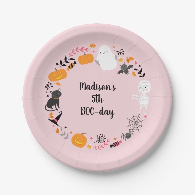 Halloween Spooktacular Boo-Day Birthday Paper Plate (Front)