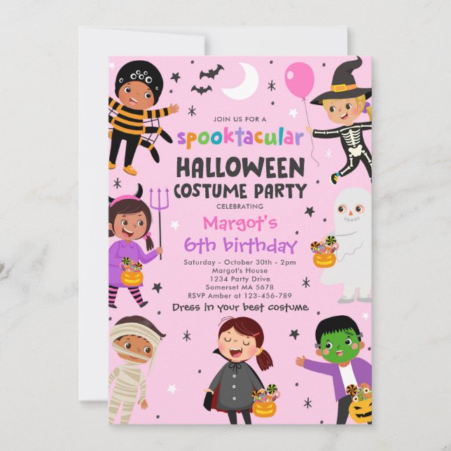 Halloween Spooktacular Costume Birthday Party Invitation (Front)