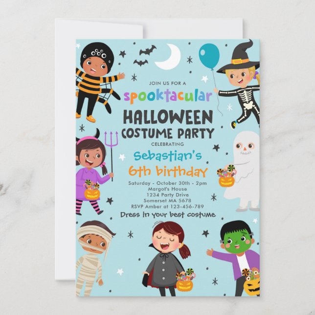 Halloween Spooktacular Costume Birthday Party Invitation (Front)