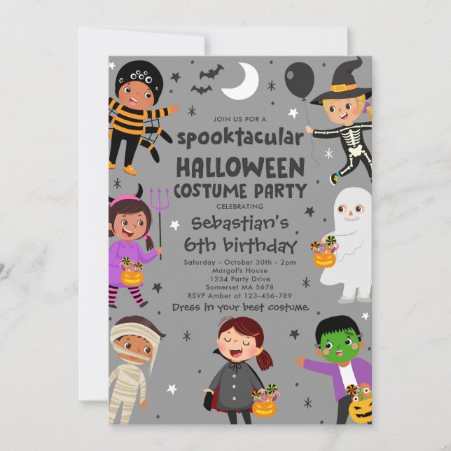 Halloween Spooktacular Costume Birthday Party Invitation (Front)
