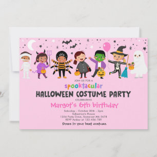 Halloween Spooktacular Costume Birthday Party Invitation