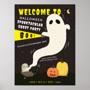 Halloween Spooktacular Ghost Party Welcome Poster