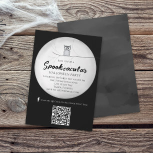 Halloween Spooktacular Owl QR Code Social Media Invitation