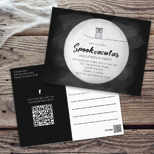 Halloween Spooktacular Owl QR Code Social Media Postcard