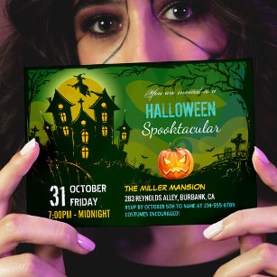 Halloween Spooktacular Party Creepy Haunted House Invitation
