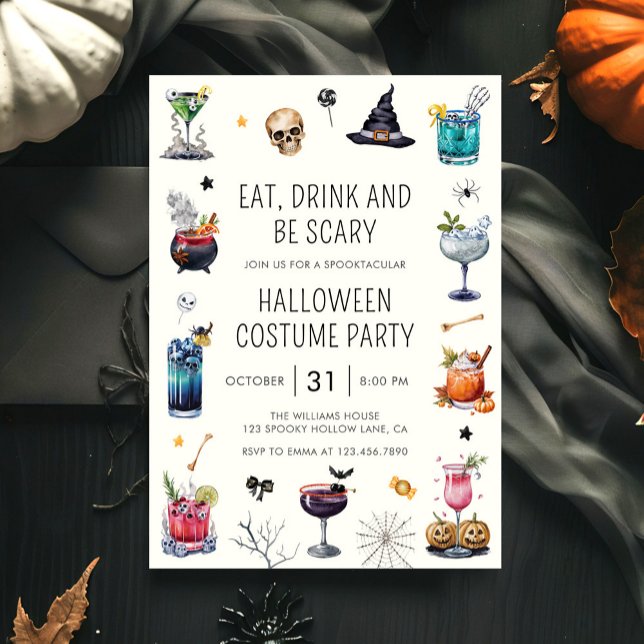 Halloween Spooktacular Party Watercolor Invitation (Creator Uploaded)