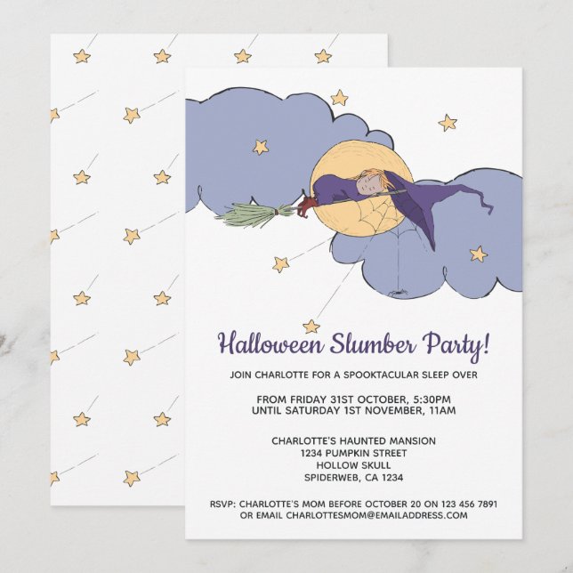 Halloween Spooktacular Slumber Party Invitation (Front/Back)