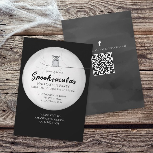Halloween Spooktacular Spider QR Code Social Media Invitation (Creator Uploaded)